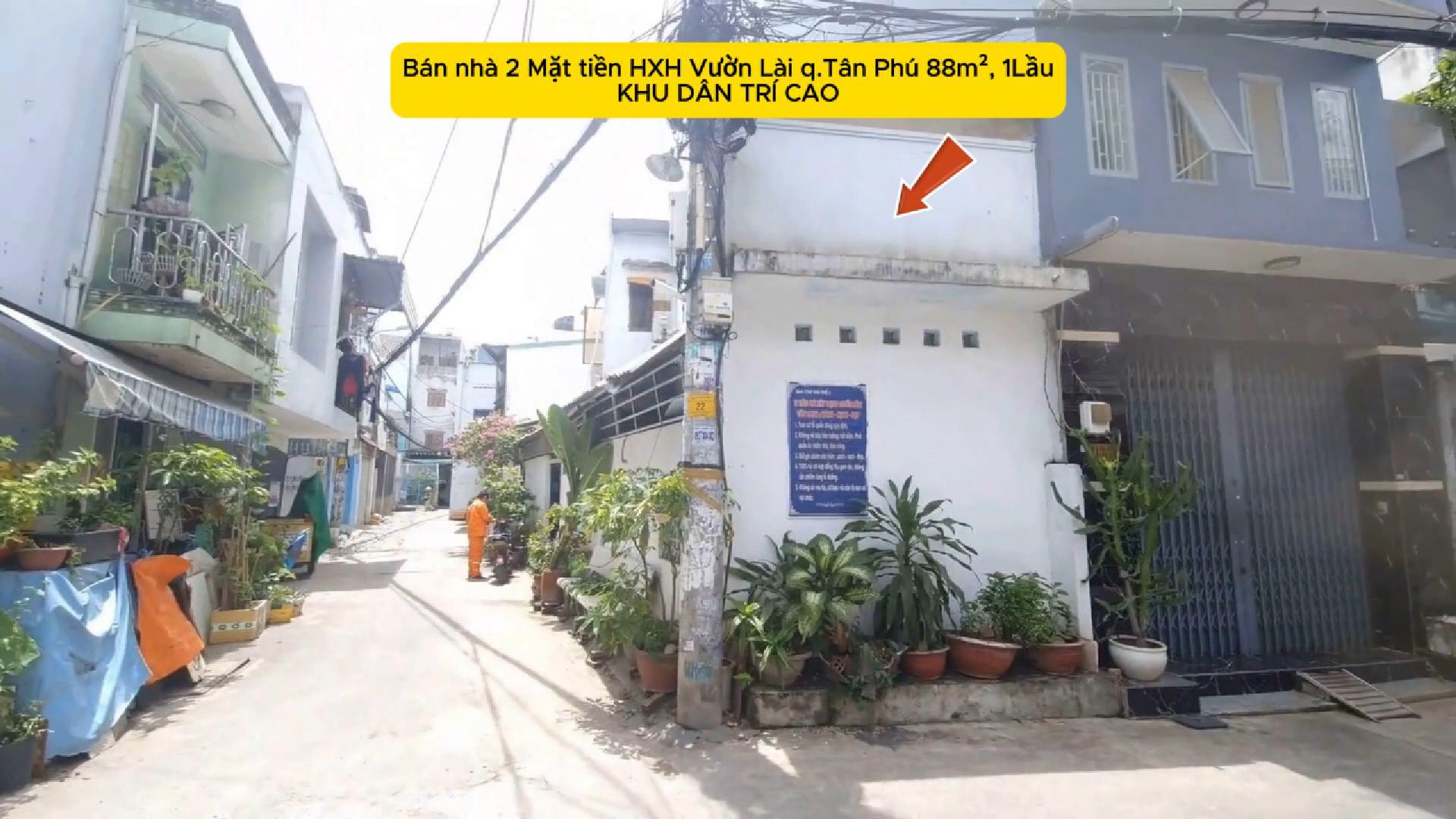 CỰC HIẾM-Bán nhà 2 Mặt tiền HXH Vườn Lài 88m², 1Lầu - KHU DÂN TRÍ CAO - Ảnh chính